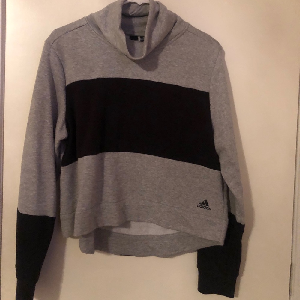 Gray/Black Adidas Cowls Neck Long Sleeve